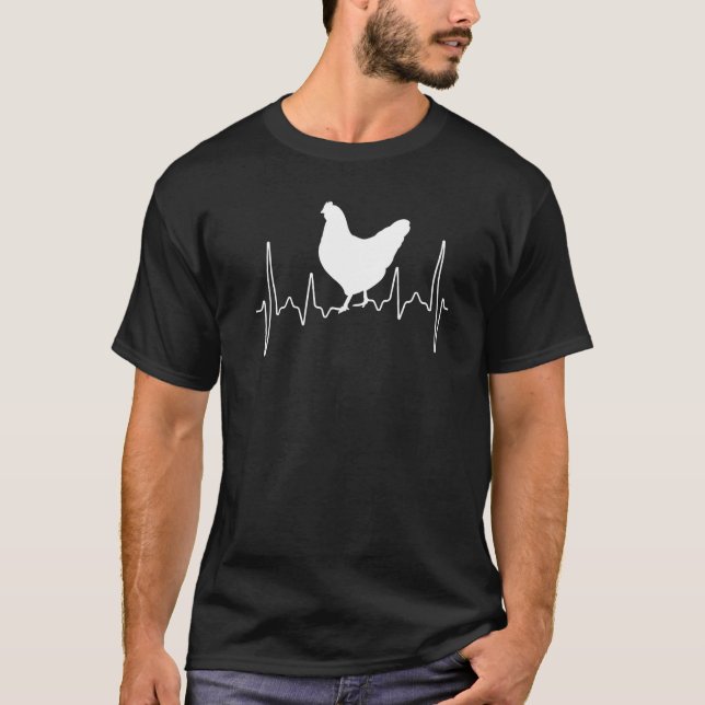 T-shirt Fréquence de poulets à battement cardiaque Mon coe (Devant)