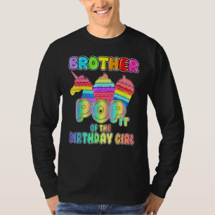 T-shirt Frère Anniversaire Fille Pop It Unicorn Fille Pop 