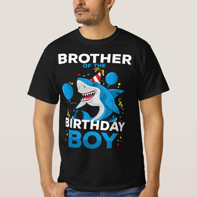 T-shirt Frère Bro de l'Anniversaire Garçon requin Océan Ma (Devant)
