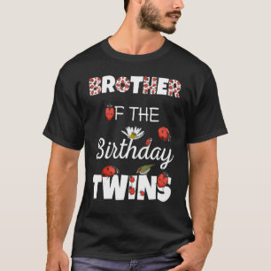 T-shirt Frère D'Anniversaire Jumeaux Famille Florale Ladyb