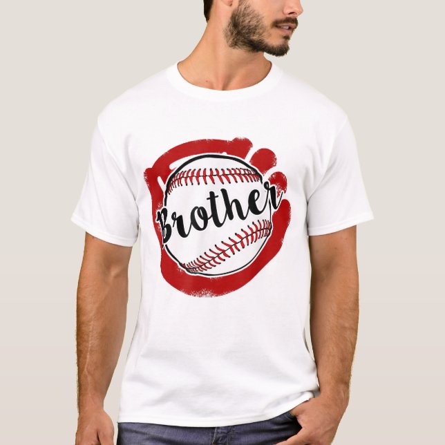 T-shirt Frère de baseball de baseball Softball Maman (Devant)