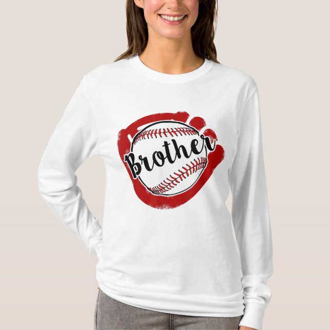 T-shirt Frère de baseball de baseball Softball Maman (Devant)