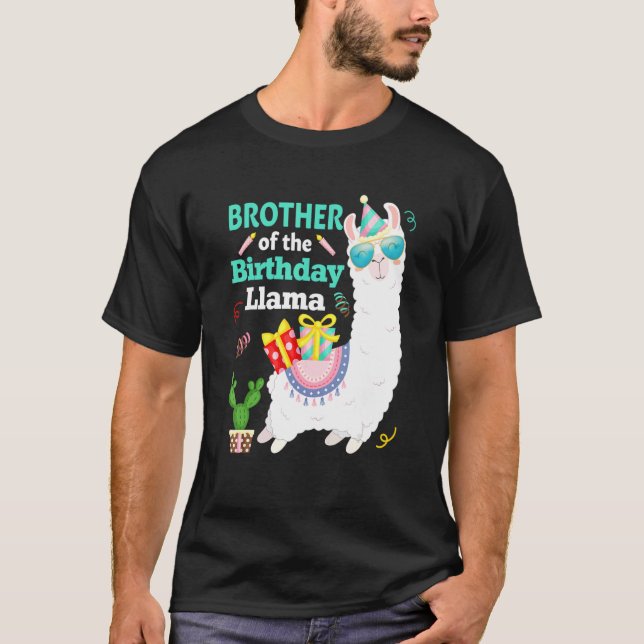 T-shirt Frère De La Famille Llama Anniversaire (Devant)
