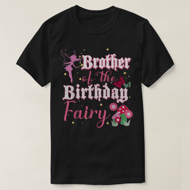 T-shirt Frère De La Fée D'Anniversaire Princesse Mushroom  (Design devant)