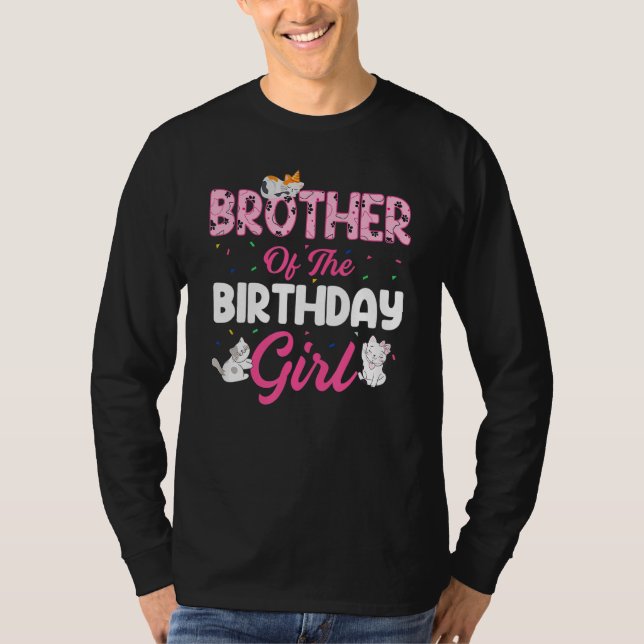 T-shirt Frère De La Fille Anniversaire Chat Kitty Kitten (Devant)