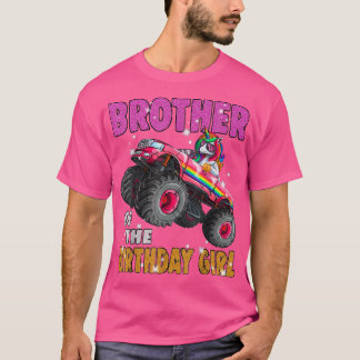 T-shirt Frère de la fille anniversaire Unicorn Monster Cam