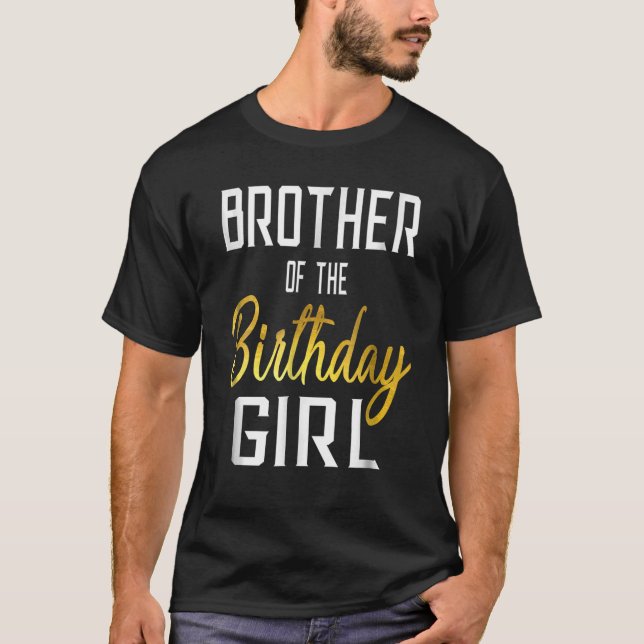 T-shirt Frère De La Fille D'Anniversaire (Devant)