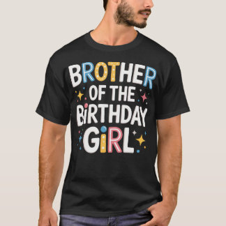 T-shirt Frère de la fille d'anniversaire Rose Famille Fête