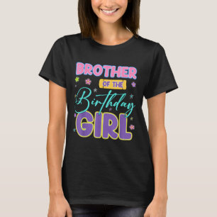 T-shirt Frère de la fille qui fête son anniversaire Fleurs