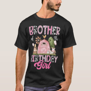 T-shirt Frère de la fille qui fête son anniversaire Vache