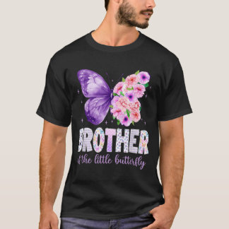 T-shirt Frère de la petite fille papillon 1er anniversaire