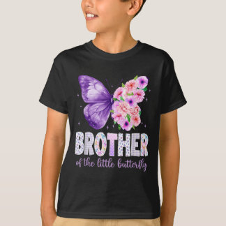 T-shirt Frère de la petite fille papillon 1er anniversaire