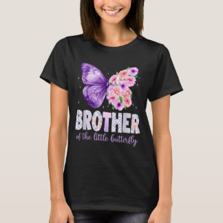 T-shirt Frère de la petite fille papillon 1er anniversaire