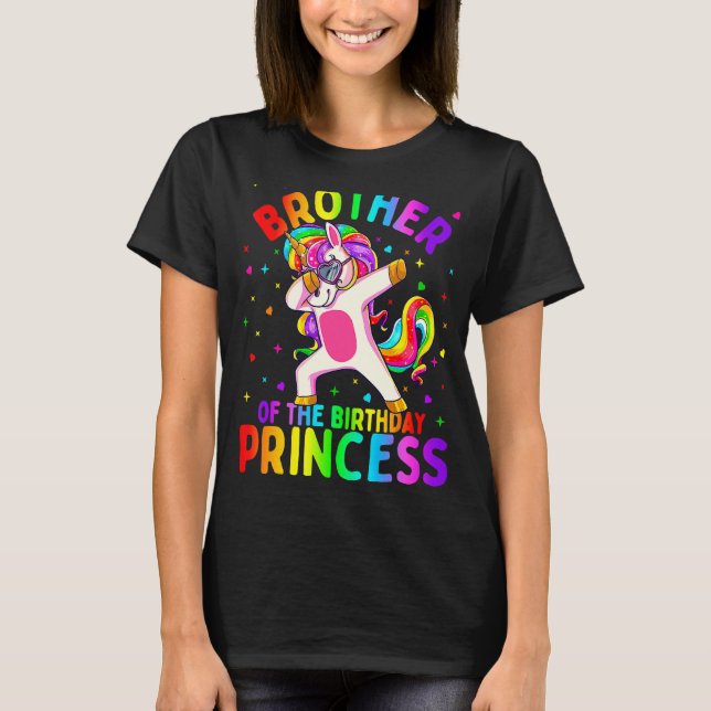 T-shirt Frère De La Princesse Anniversaire Dabbing Unic (Devant)