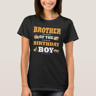 T-shirt Frère de l'Anniversaire Boy Construction Ouvrier B