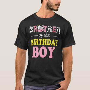 T-shirt Frère De L'Anniversaire Boy Farm Cow Daddy Papa Pa