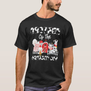 T-shirt Frère De L'Anniversaire Boy Farming Barnyard Famil