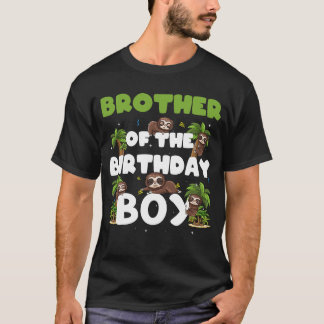 T-shirt Frère De L'Anniversaire Boy Sloth Boy Party Famill