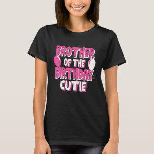 T-shirt Frère De L'Anniversaire Cutie Girl Party Thème