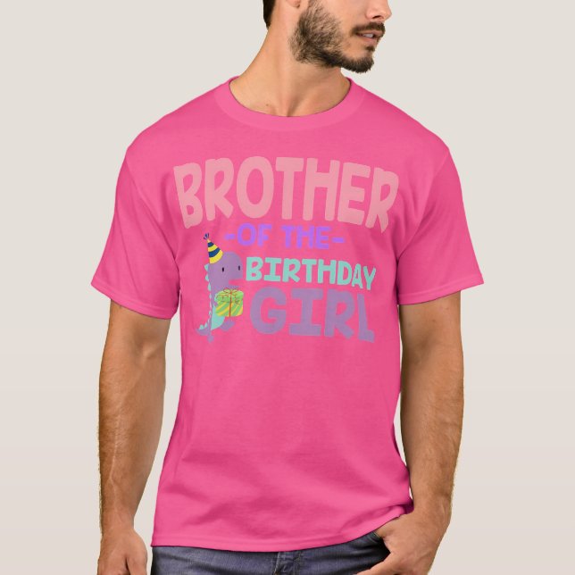 T-shirt Frère De L'Anniversaire De La Fille Saurus Rex Din (Devant)