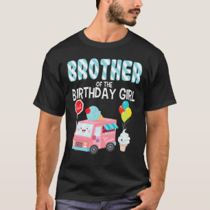 T-shirt Frère De L'Anniversaire Fille Crème Glace Annivers
