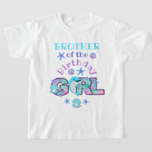 T-shirt Frère de l'Anniversaire fille Dolphin chemise Part