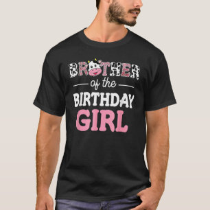 T-shirt Frère De L'Anniversaire Fille Ferme Vache Papa Pap