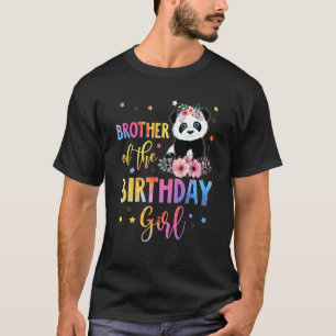 T-shirt Frère De L'Anniversaire Fille Panda Ours Mère Fl