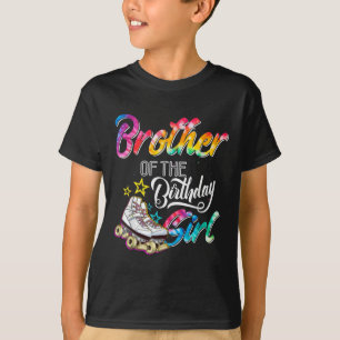 T-shirt Frère De L'Anniversaire Fille Roller Patins Annive