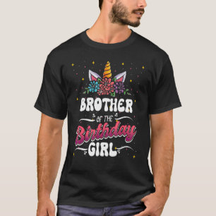 T-shirt Frère De L'Anniversaire Fille Super Naissance Unic