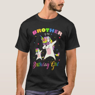 T-shirt Frère de l'Anniversaire fille Unicorn Anniversaire