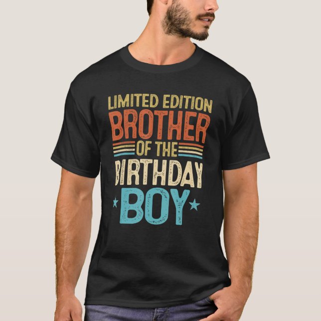T-shirt Frère De L'Anniversaire Garçon Cousin (Devant)