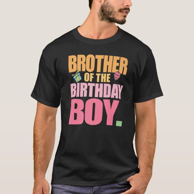 T-shirt Frère de l'anniversaire garçon fête d'anniversaire (Devant)