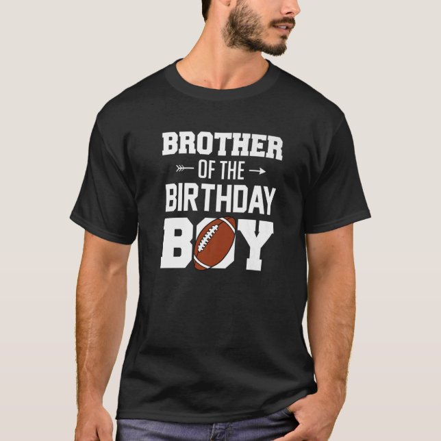 T-shirt Frère De L'Anniversaire Garçon Football Famille De (Devant)