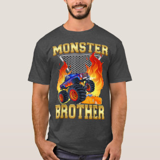 T-shirt Frère De L'Anniversaire Garçon Monster Truck Match