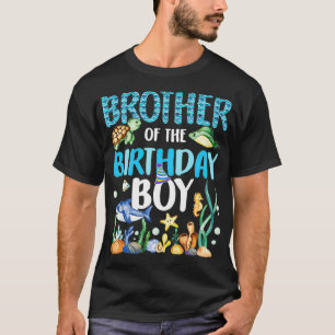 T-shirt Frère De L'Anniversaire Garçon Poisson Mer Animaux