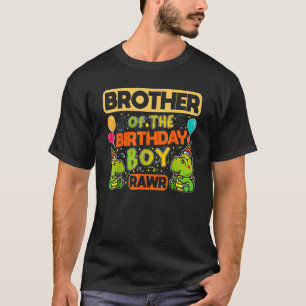 T-shirt Frère De L'Anniversaire Garçon Rawr Tyrannosaurus
