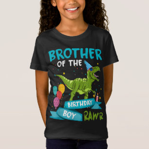 T-Shirt Frère de l'anniversaire garçon T-Rex Dinosaur Birt