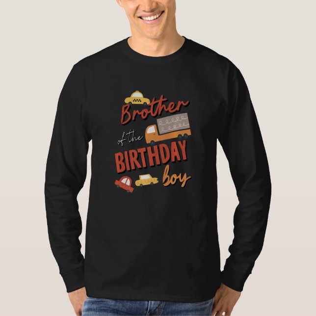 T-shirt Frère De L'Anniversaire Garçon Thème Correspondant (Devant)
