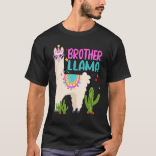 T-shirt Frère De L'Anniversaire Llama Girl Matching Famill