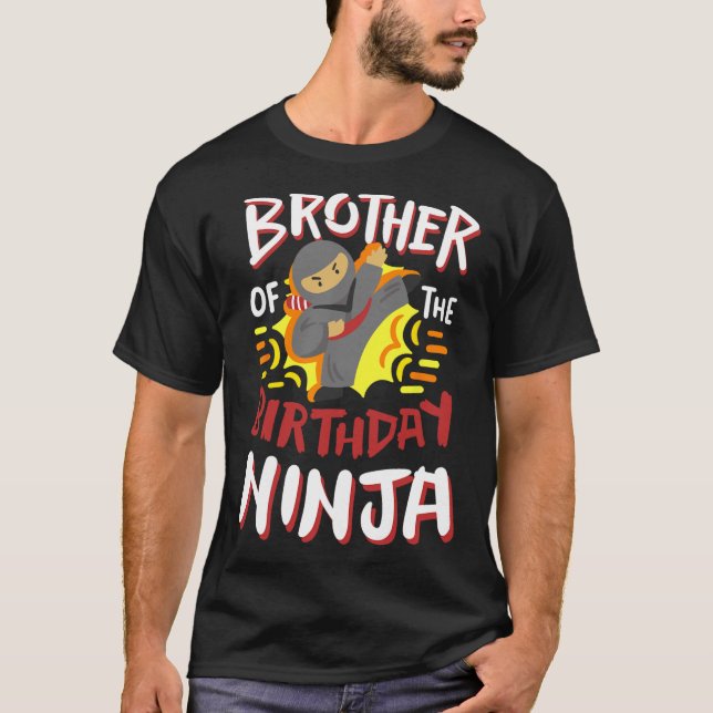 T-shirt Frère De L'Anniversaire Ninja Karate Enfants Anniv (Devant)