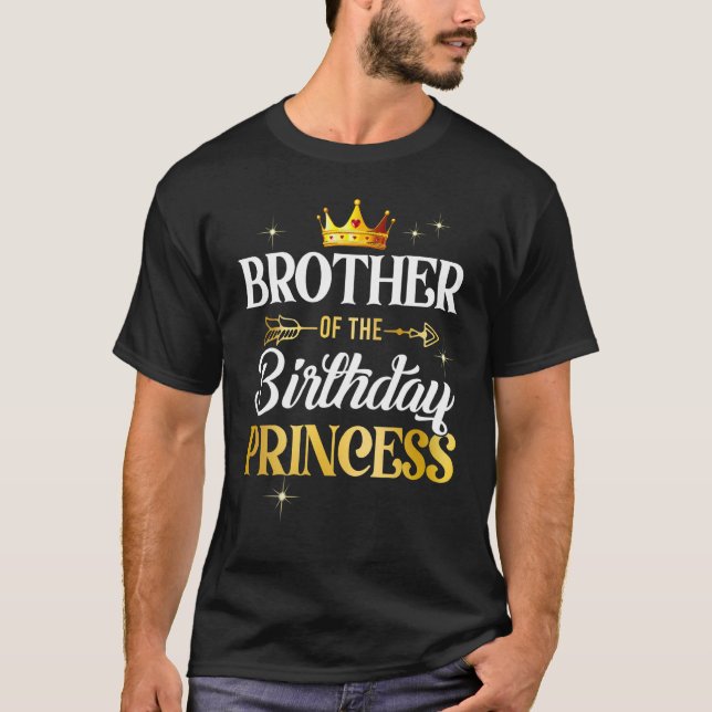 T-shirt Frère De L'Anniversaire Princess Girl Party Matchi (Devant)