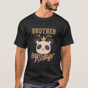 T-shirt Frère De L'Anniversaire Princesse Fille Panda Ours
