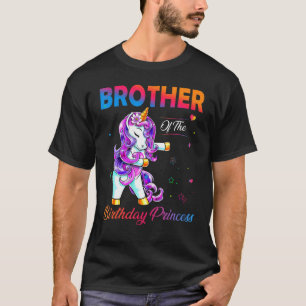 T-shirt Frère De L'Anniversaire Princesse Flossing Unicorn