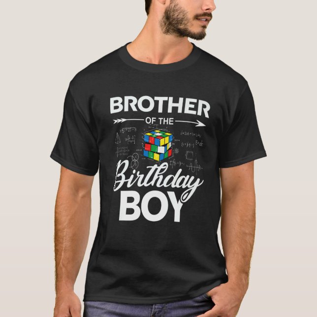 T-shirt Frère De L'Anniversaire Speed Cubing Boy Math (Devant)