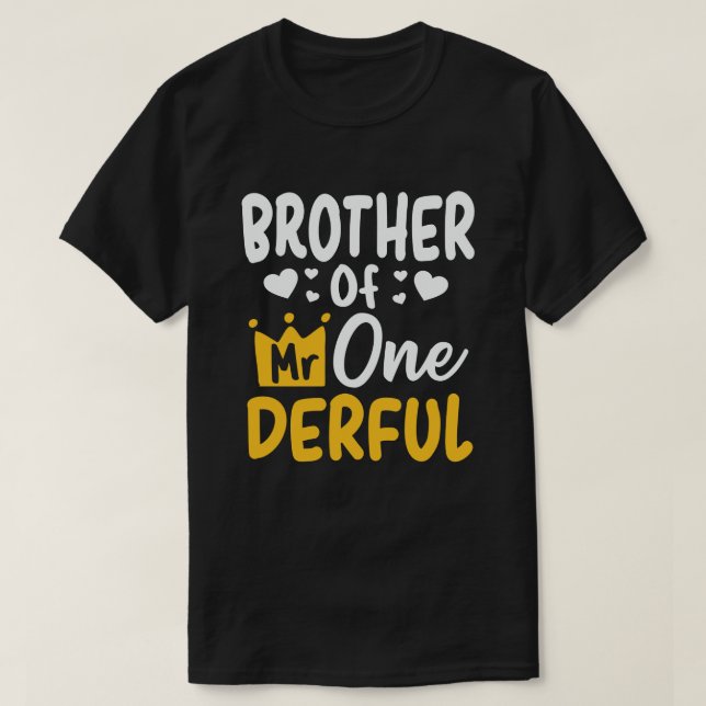 T-shirt Frère de M. Onederful 1er Anniversaire (Design devant)