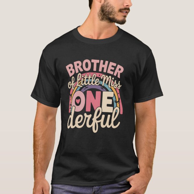 T-shirt Frère de Mlle Onederful Premier anniversaire fête (Devant)