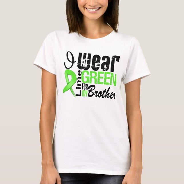 T-shirt FRÈRE de ruban de vert de chaux d'usage du (Devant)
