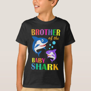 T-shirt Frère Du Bébé Birthday Shark Brother Shark 