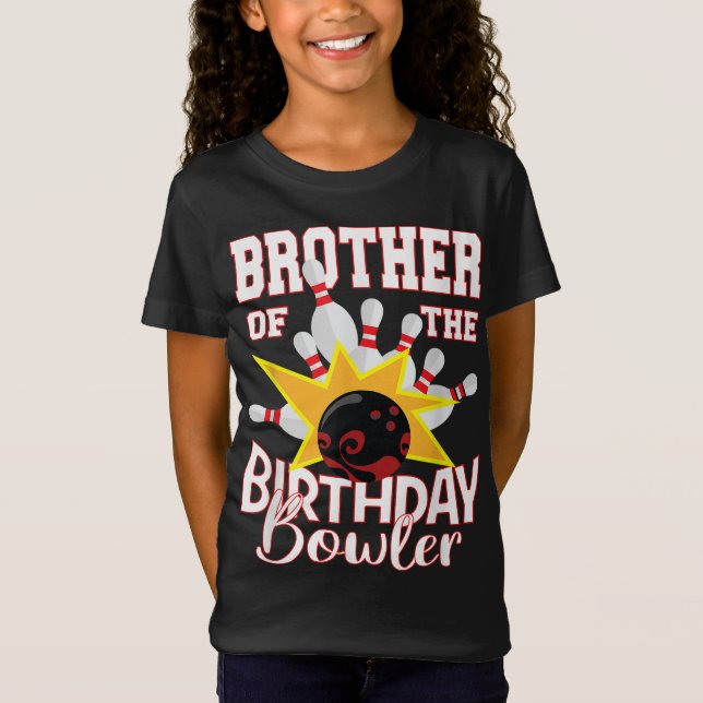 T-Shirt Frère Du Bowler D'Anniversaire Kid Bowling Party (Devant)